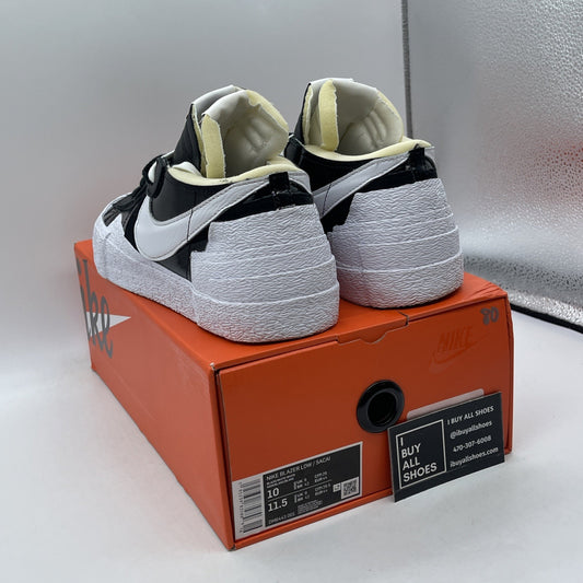 Size 10 - Nike sacai x Blazer Low Black Patent White Leather (DM6443-001)