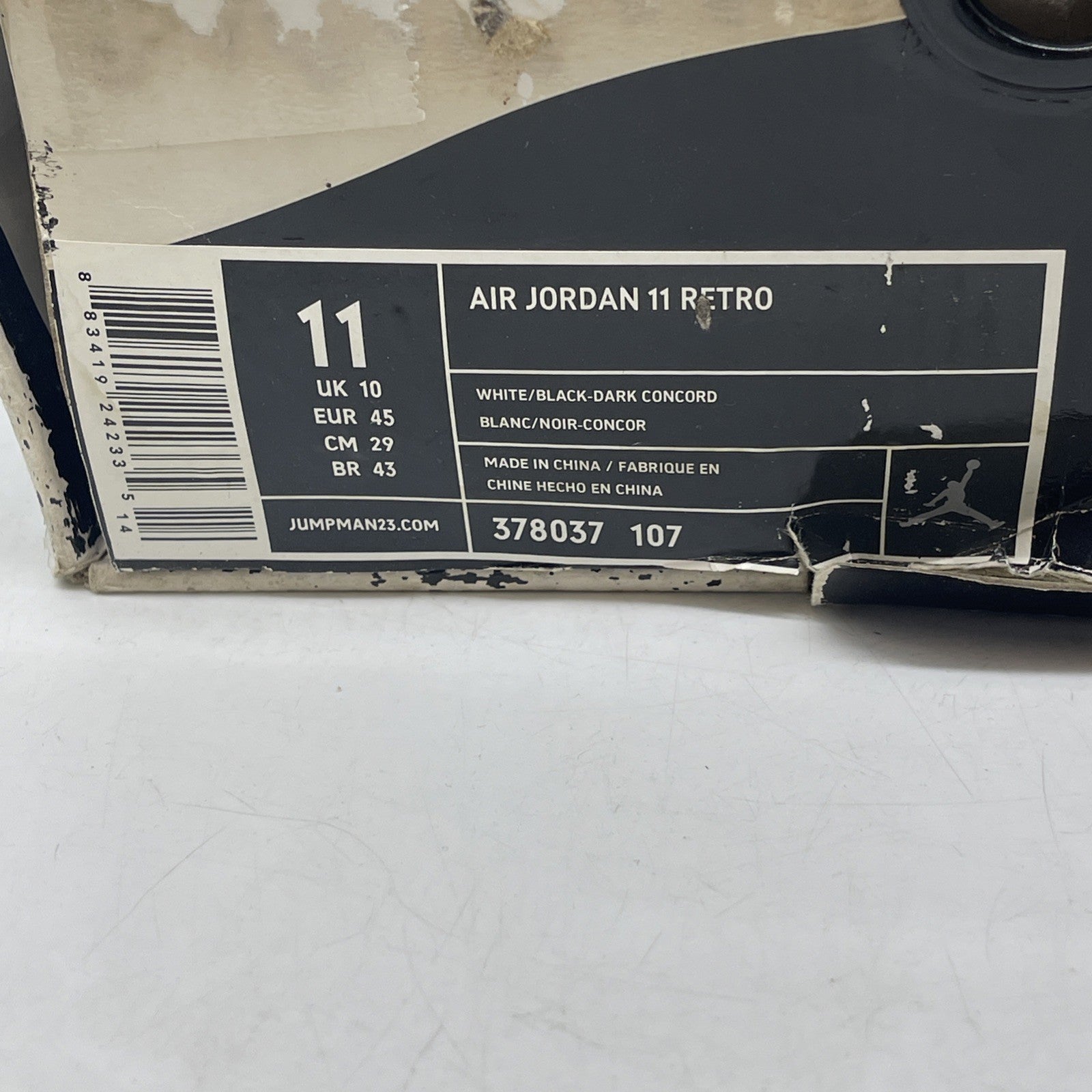 Size 11 - Air Jordan 11 Retro Concord 2011 (378037-107)