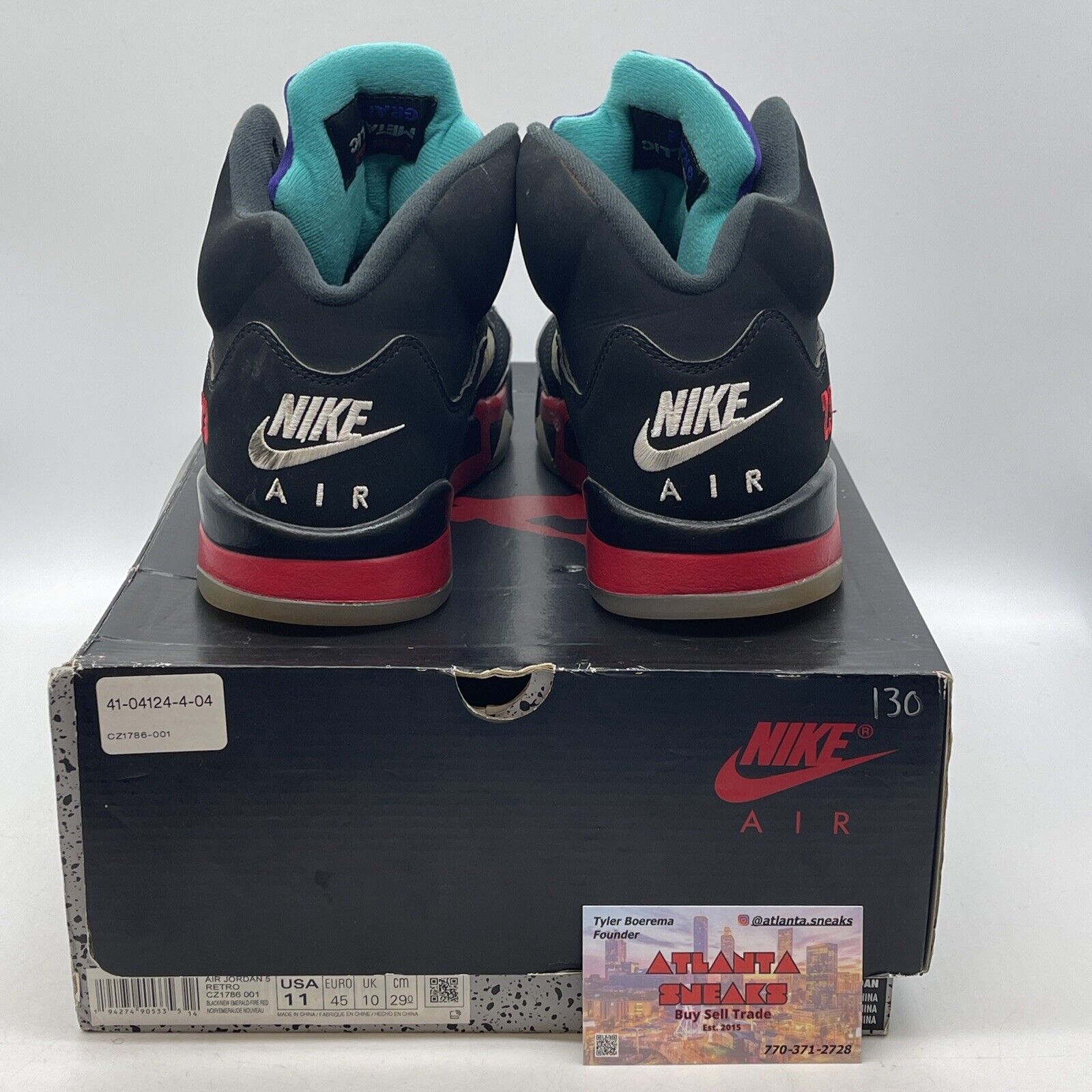 Size 11 - Jordan 5 Retro Top 3 Black 2020 Red Silver blue Suede (CZ1786-001)