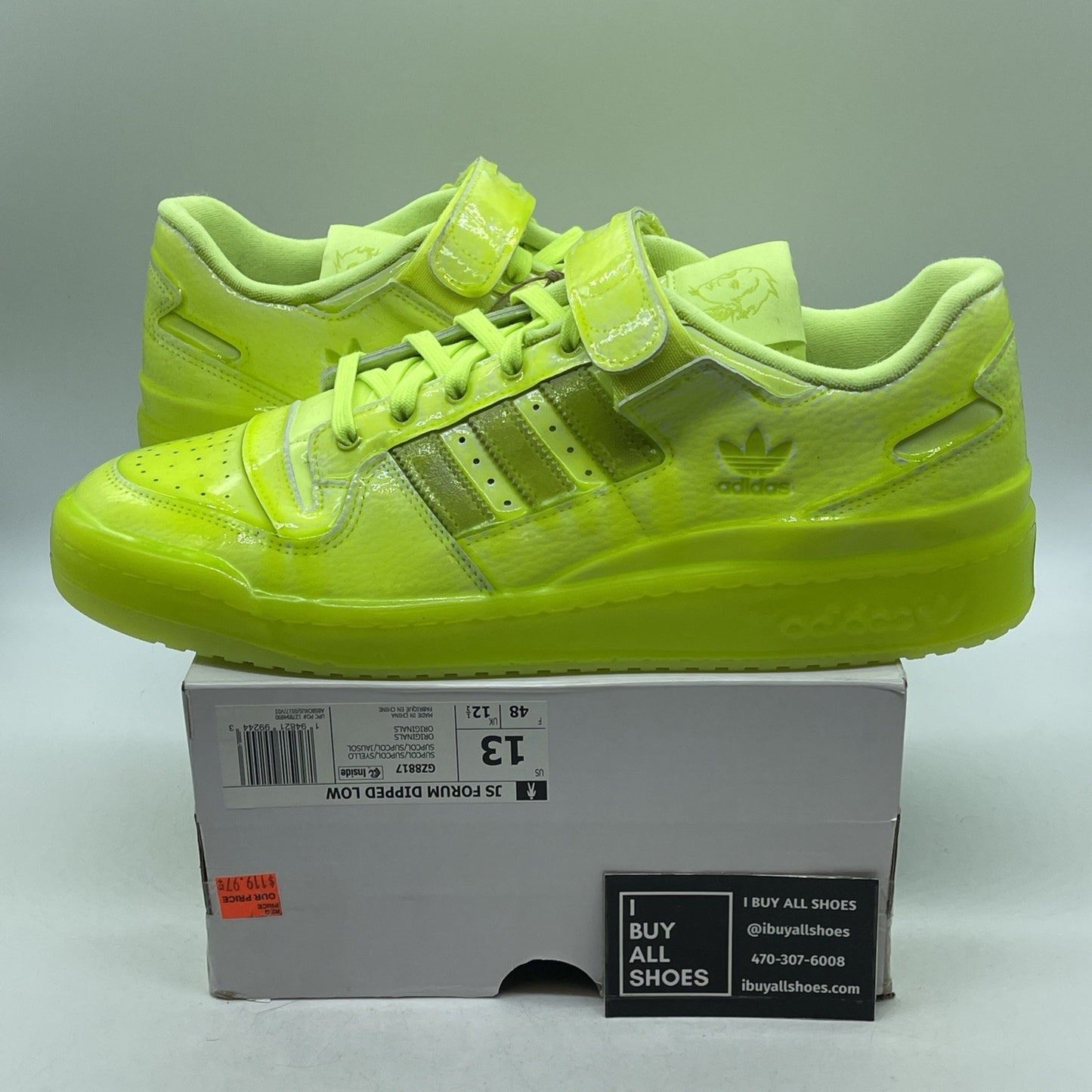 Size 13 - Adidas Jeremy Scott x Forum Low Dipped Yellow Fluorescent (GZ8817)