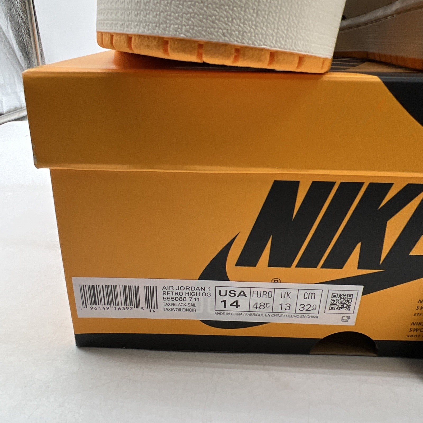 Size 14 - Air Jordan 1 Retro OG High Yellow Toe (555088-711)