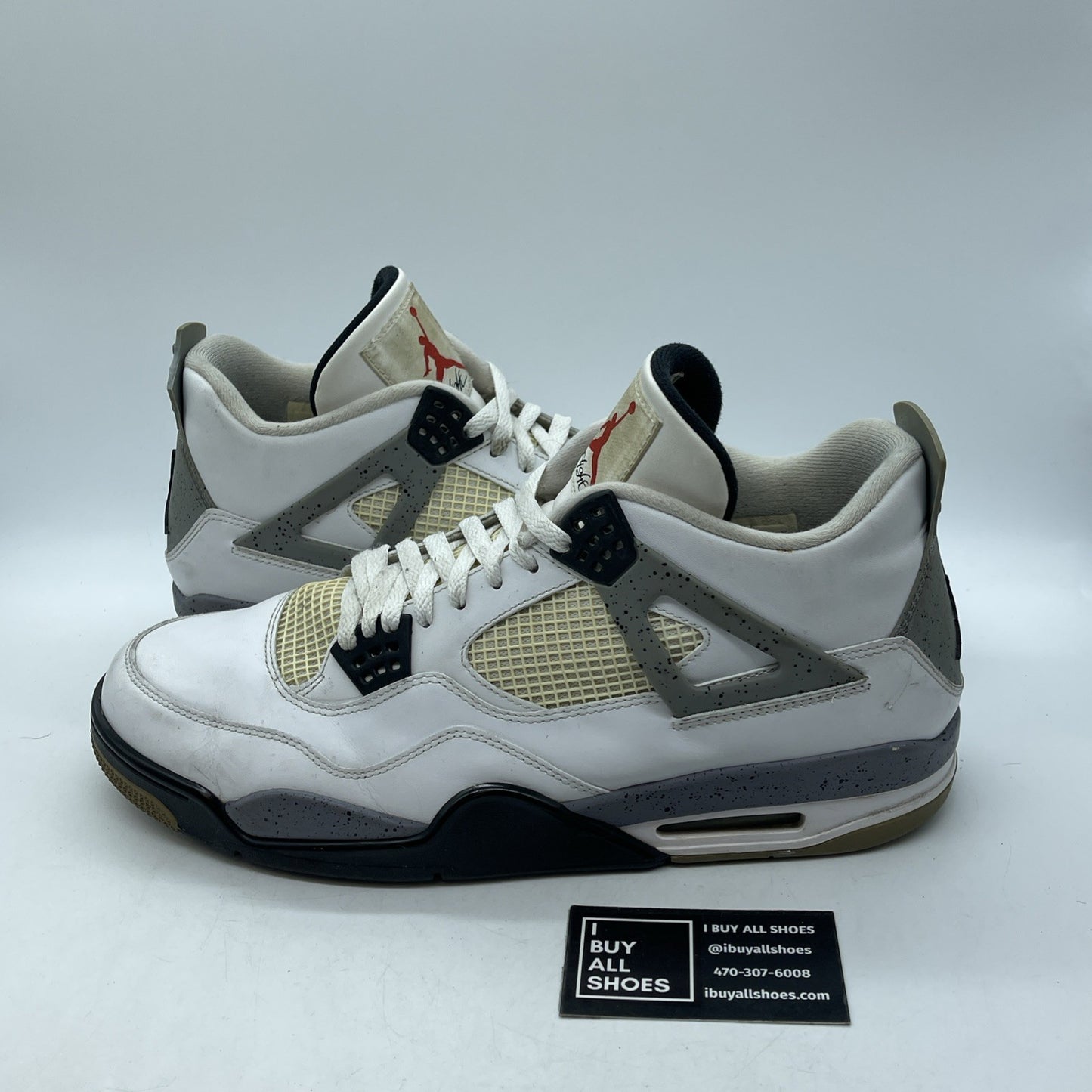 Size 14 - Jordan 4 Retro Cement 2012 White Grey Leather (308497-103)