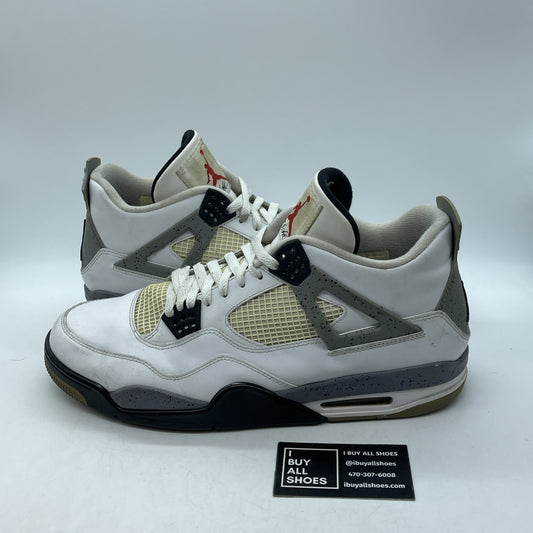 Size 14 - Jordan 4 Retro Cement 2012 White Grey Leather (308497-103)