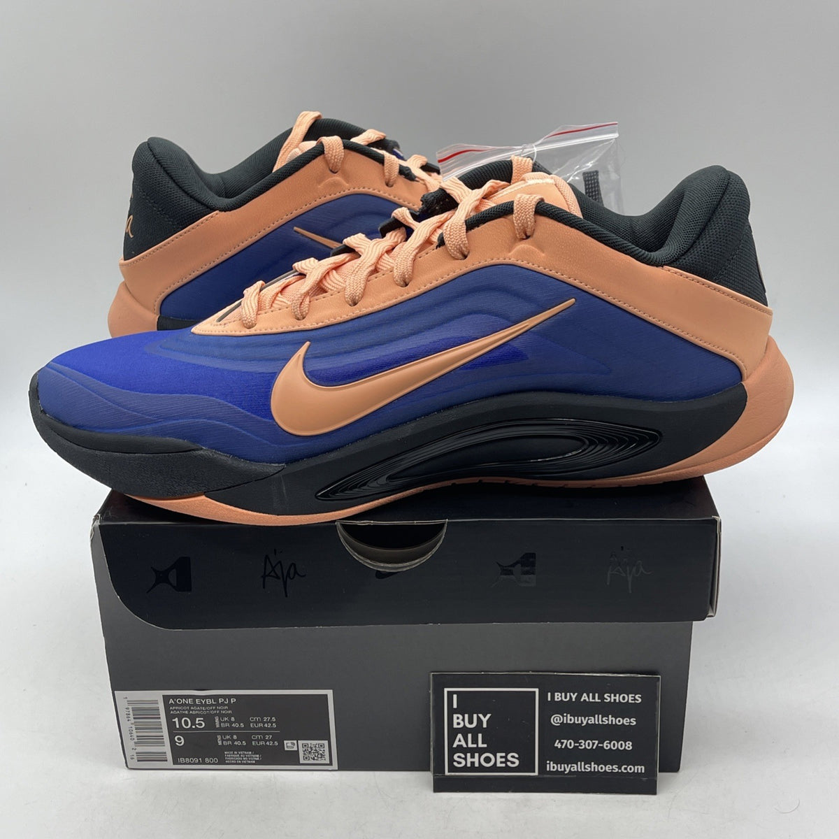 Size 10.5 - Brand New Nike A'ja 1 EYBL Peach Jam (IB8091-800)