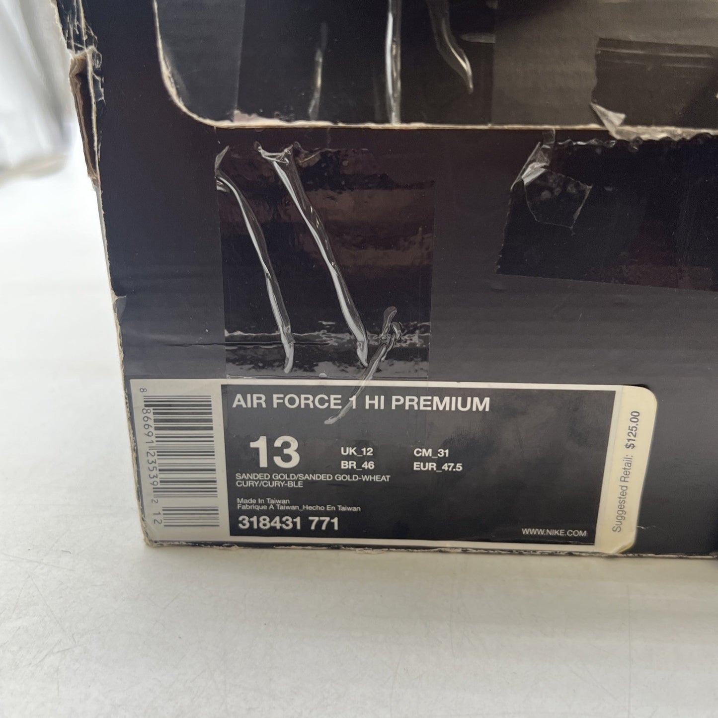 Size 13 - Nike Bobbito Garcia x Air Force 1 High Gold (318431-771)