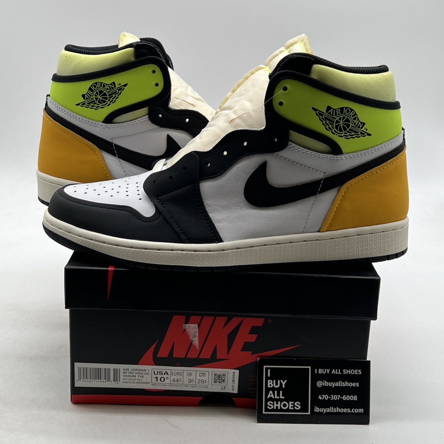 Size 10.5 - Air Jordan 1 Retro High OG Volt (555088-118)