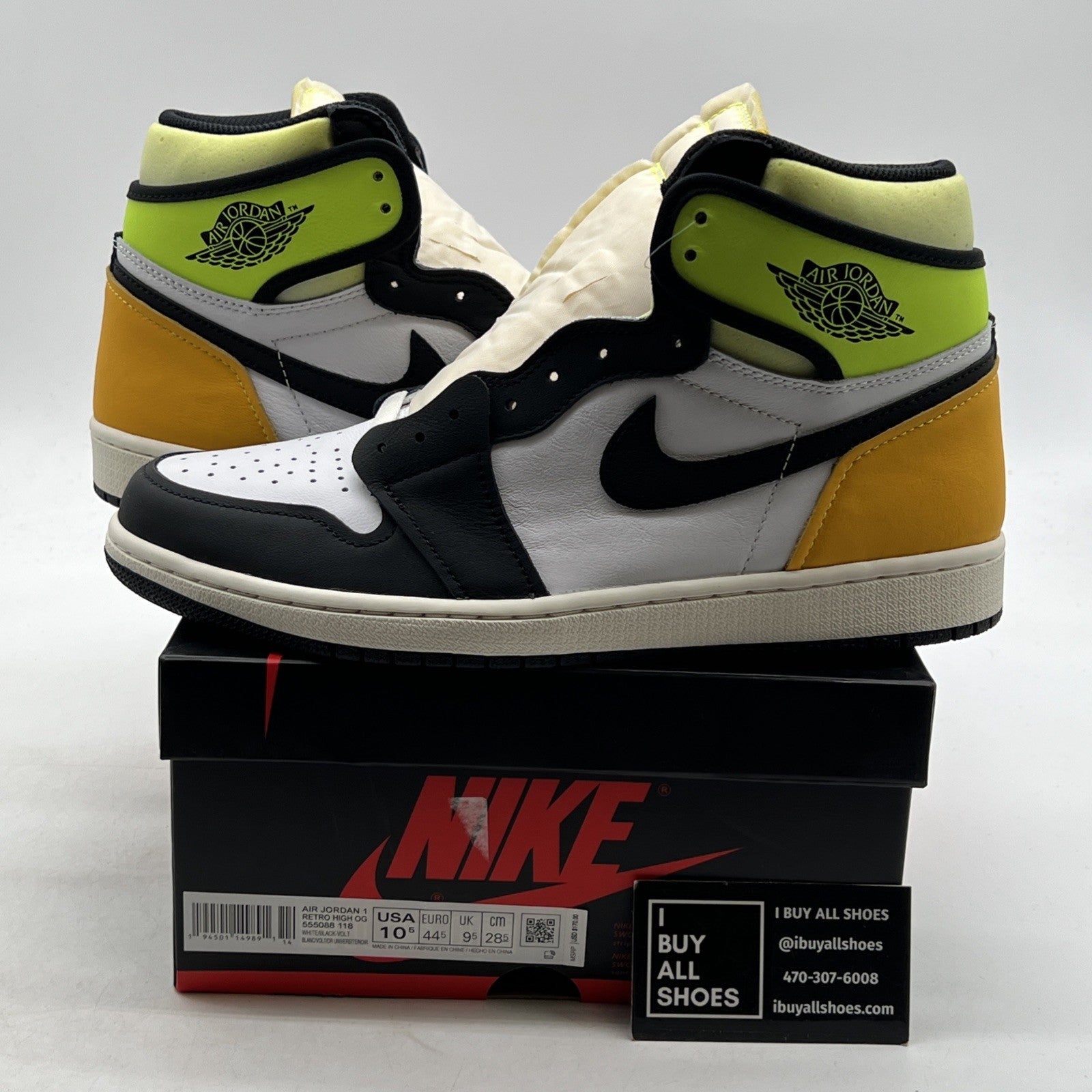 Size 10.5 - Air Jordan 1 Retro High OG Volt (555088-118)