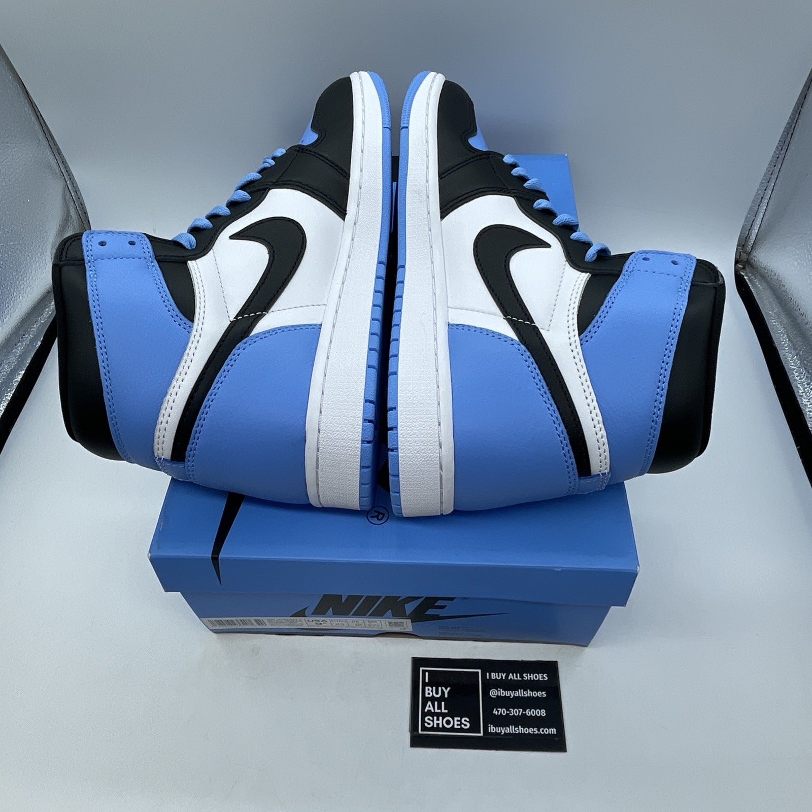Size 9.5 - Air Jordan 1 Retro OG High UNC Toe Black White Leather (DZ5485-400)