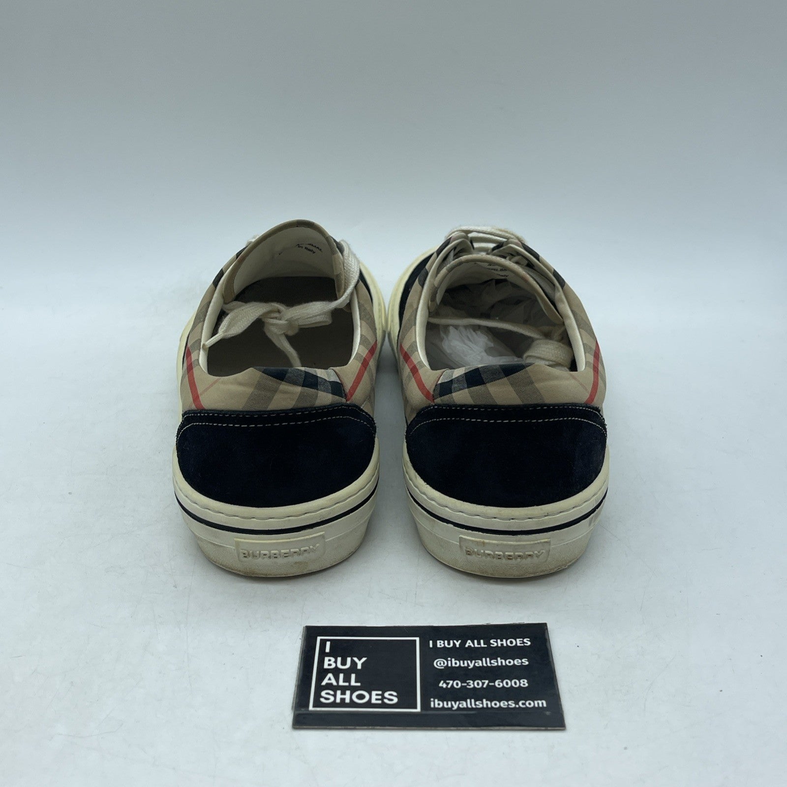 Size 43 - BURBERRY WILSON VINTAGE CHECK CANVAS LOW TOP SNEAKERS