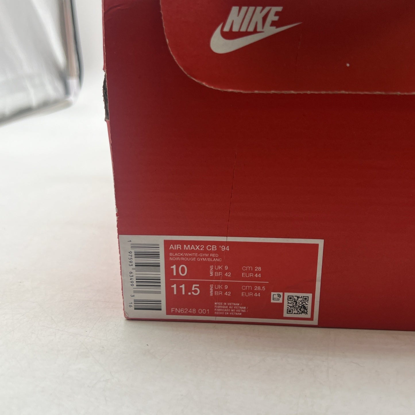 Size 10 - Nike Air Max 2 CB 94 Black Gym Red (FN6248-001)