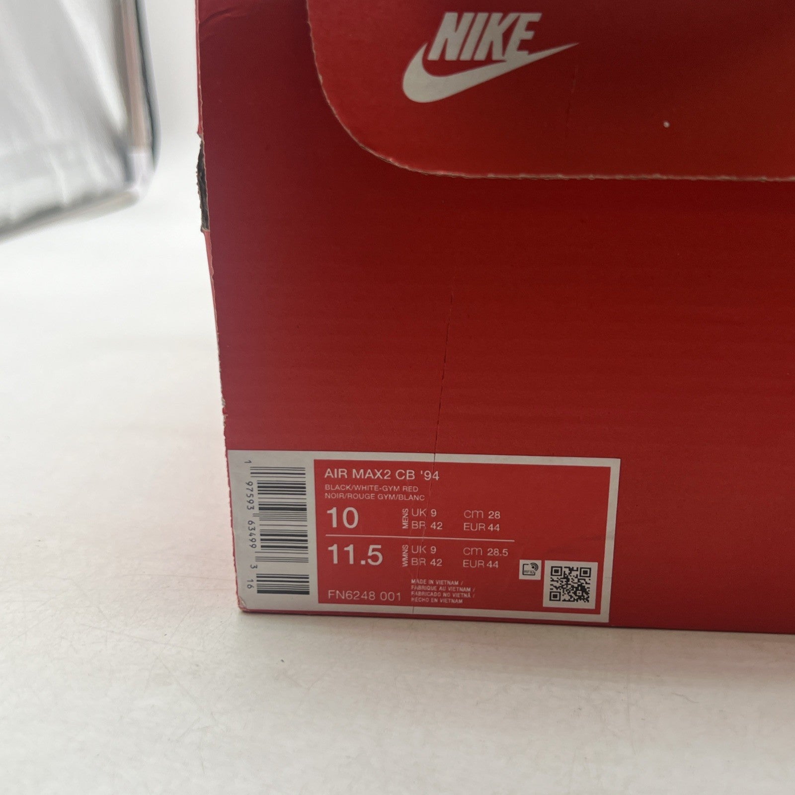 Size 10 - Nike Air Max 2 CB 94 Black Gym Red (FN6248-001)