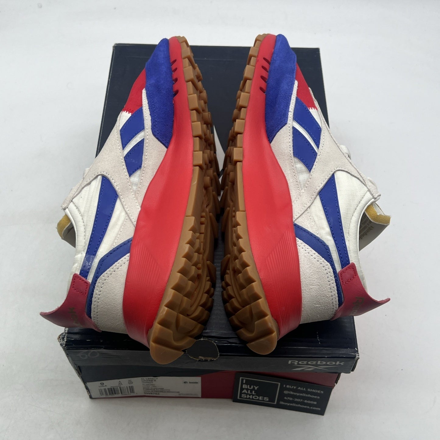 Size 9 - NWT Reebok CL Legacy Classic Men’s Shoes Chalk Red Blue Gold (GW8703)