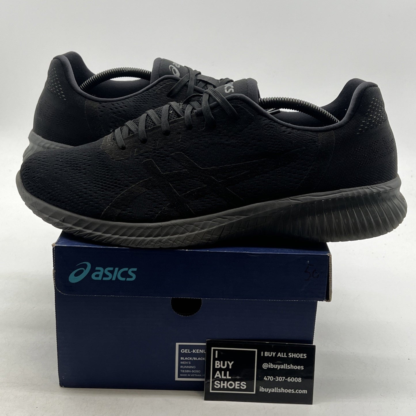Size 11.5 - ASICS Gel-Quantum 90 Black Running Shoes Lightweight (T838N-9090)