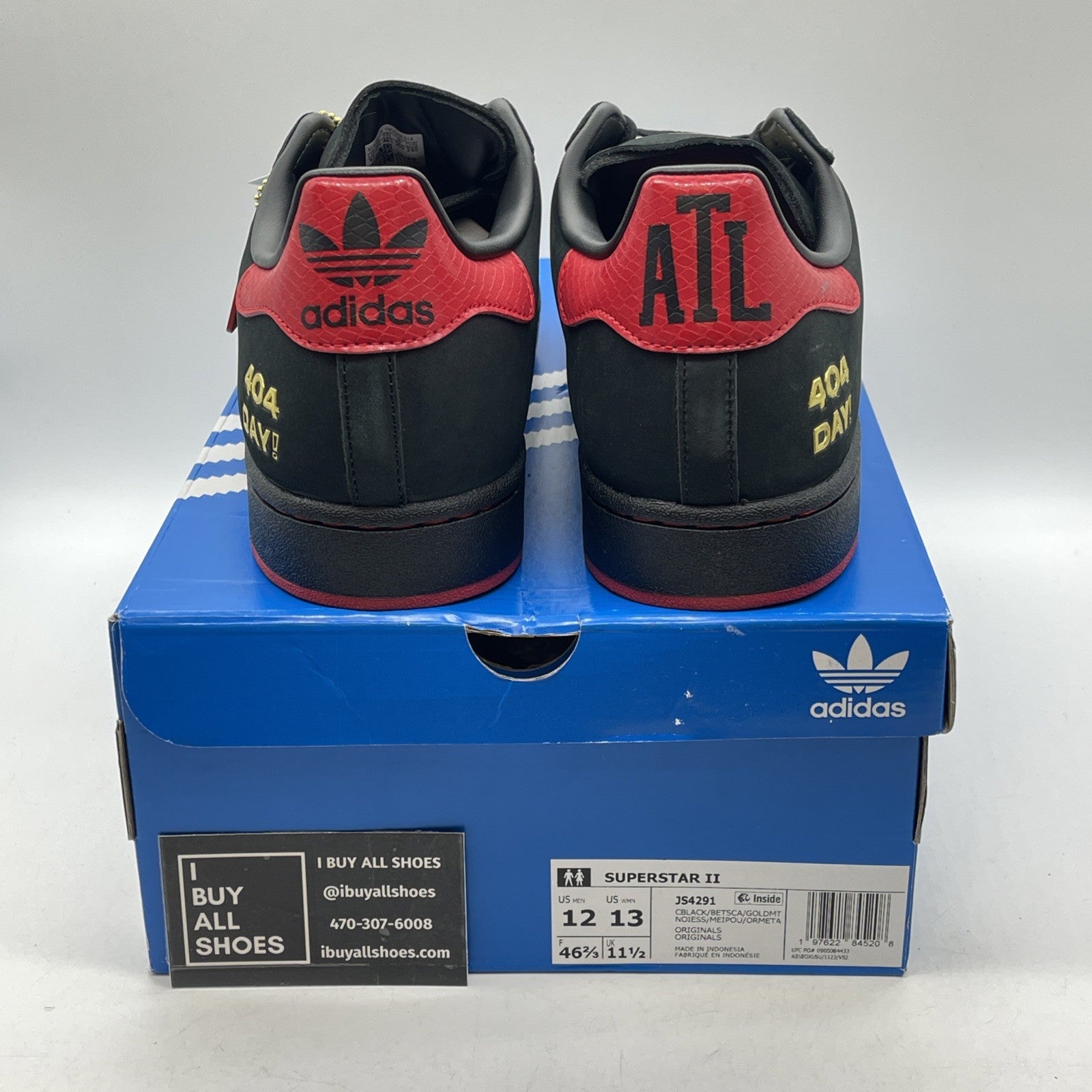 Size 12 - adidas Superstar 404 Day Black Red Suede Leather (JS4291)