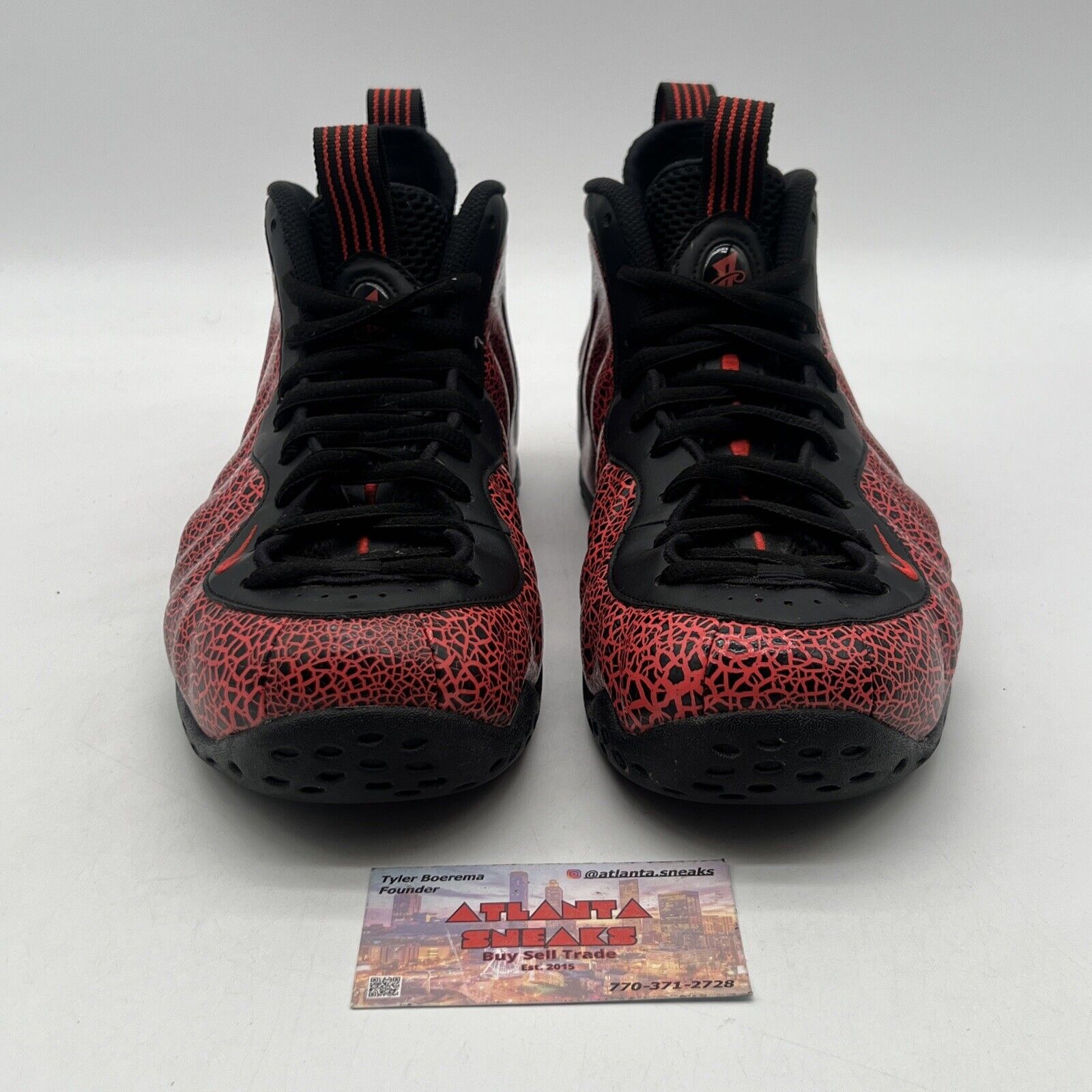 Size 9 - Nike Air Foamposite One Cracked Lava Black Red Leather (314996-014)