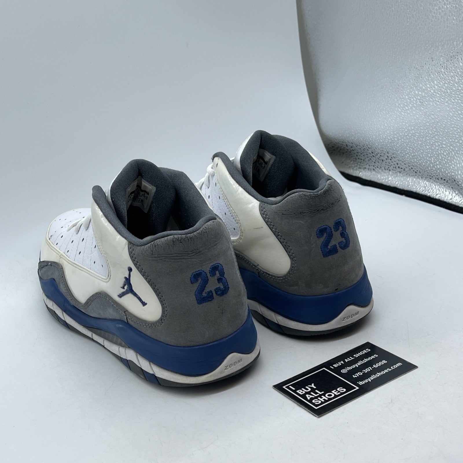 Size 11.5 - Nike Jordan Hallowed Ground White Gray Blue 2010  (384699-105)