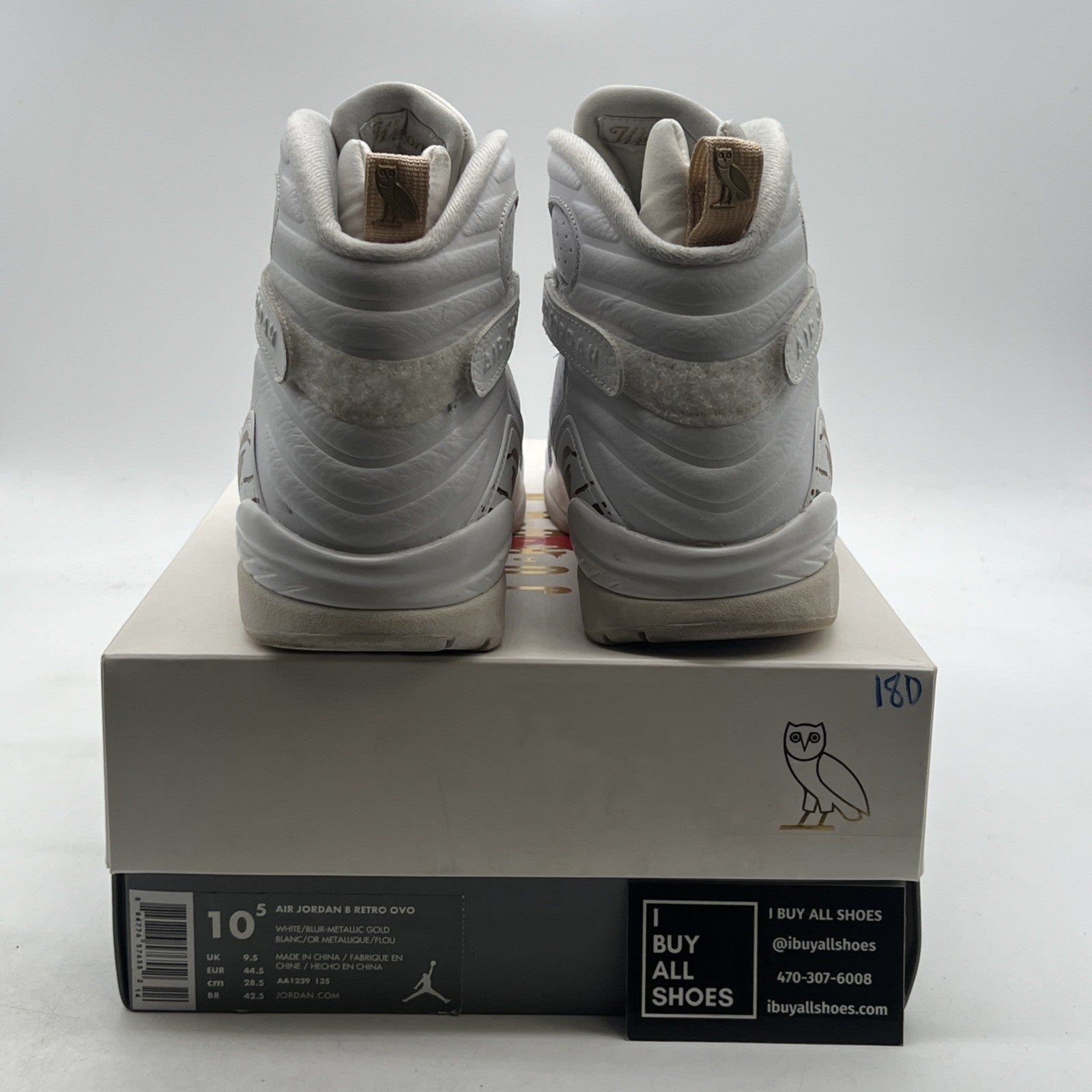 Size 10.5 - OVO x Air Jordan 8 Retro White (AA1239-135)