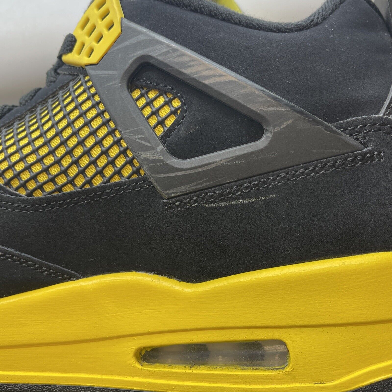Size 14 - Jordan 4 Retro Mid Thunder White Yellow Black Suede Leather DH6927-016