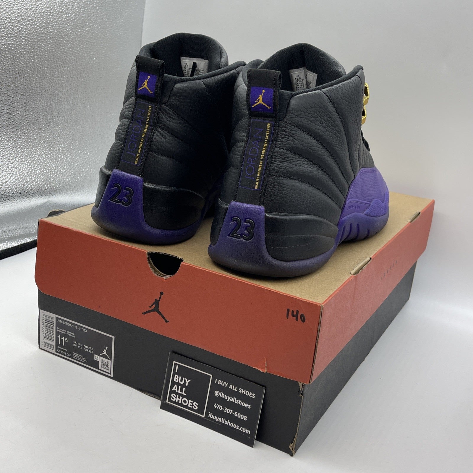 Size 11.5 - Jordan 12 Retro Mid Field Purple Black Leather (CT8013-057)
