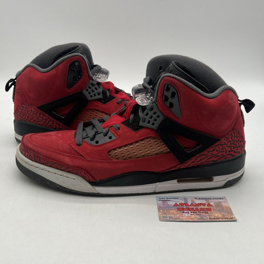 Size 13 - Jordan Spizike Toro Bravo Grey Black Red Suede Leather (315371-601)