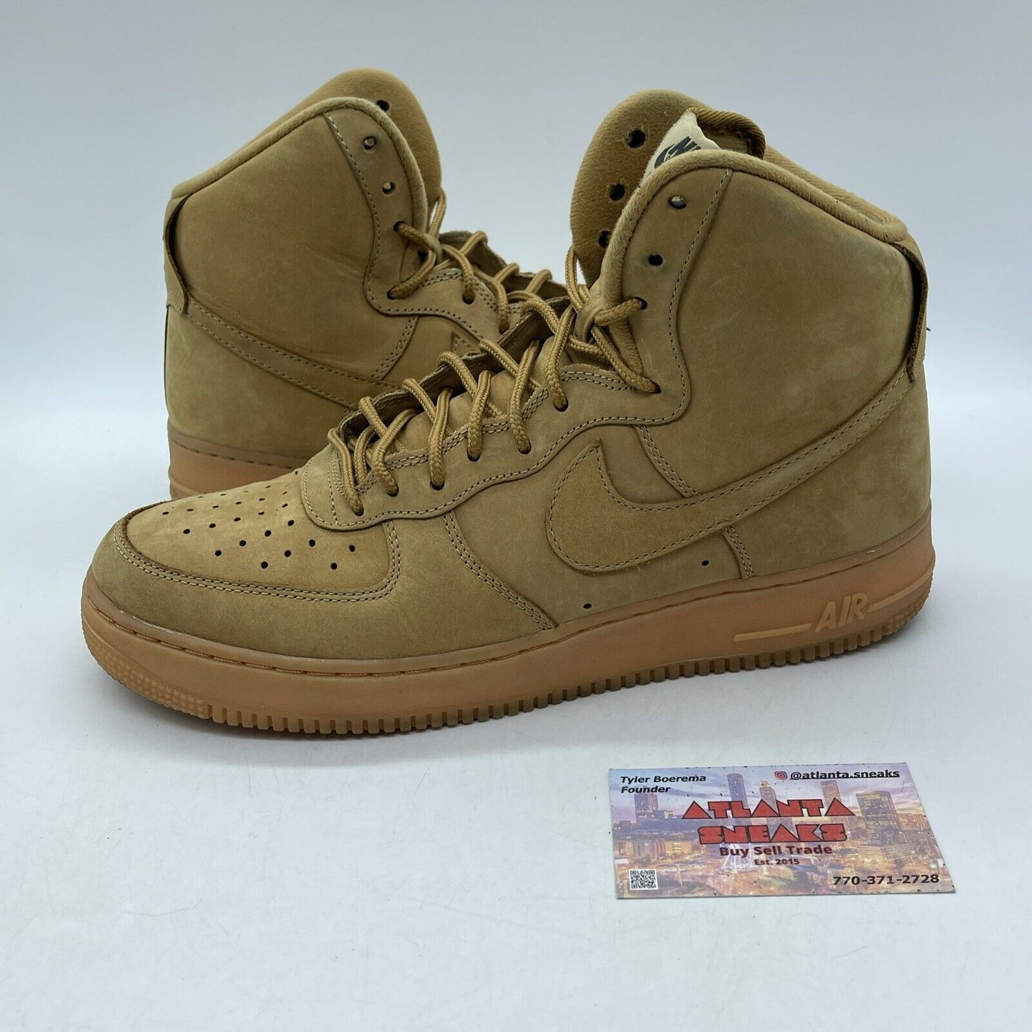 Size 10 - Nike Air Force 1 '07 LV8 WB High Flax Brown Black Suede (882096-200)