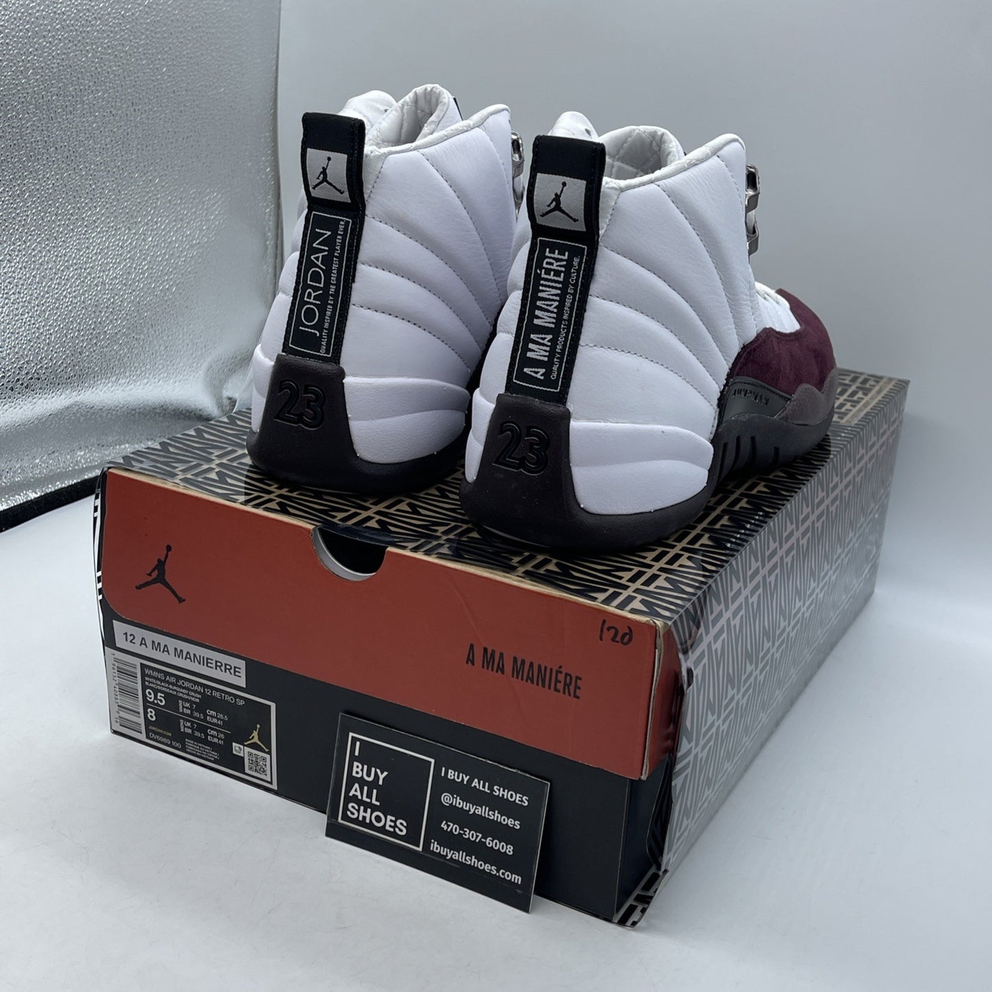 Size 9.5W - Jordan 12 Retro SP x A Ma Maniere Mid White Suede (DV6989-100)