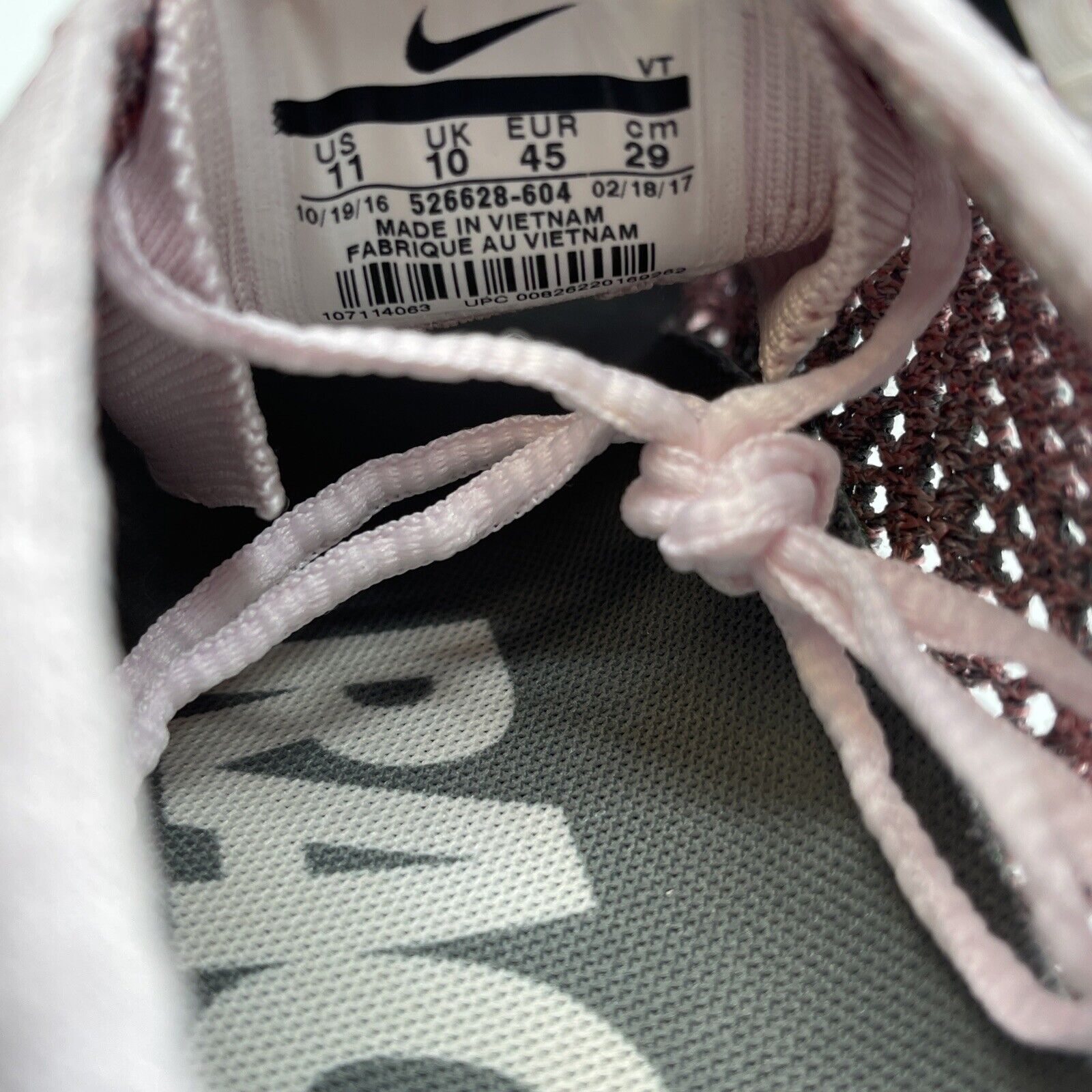 Size 11 - Nike Flyknit Racer Strawberry Red Grey White Suede (526628-604)