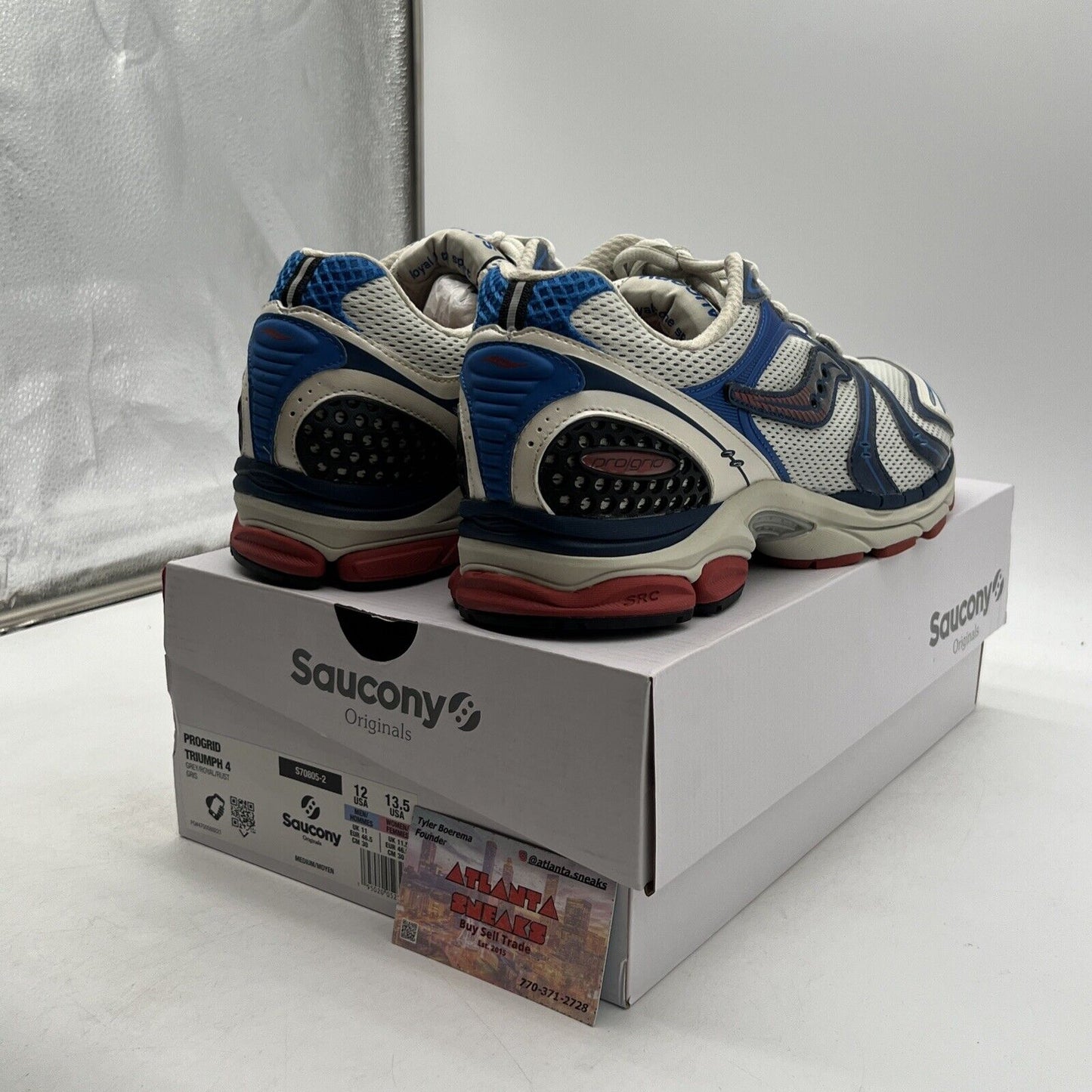 Saucony Unisex ProGrid Triumph 4 Athletic Grey Royal Rust (S70805-2)