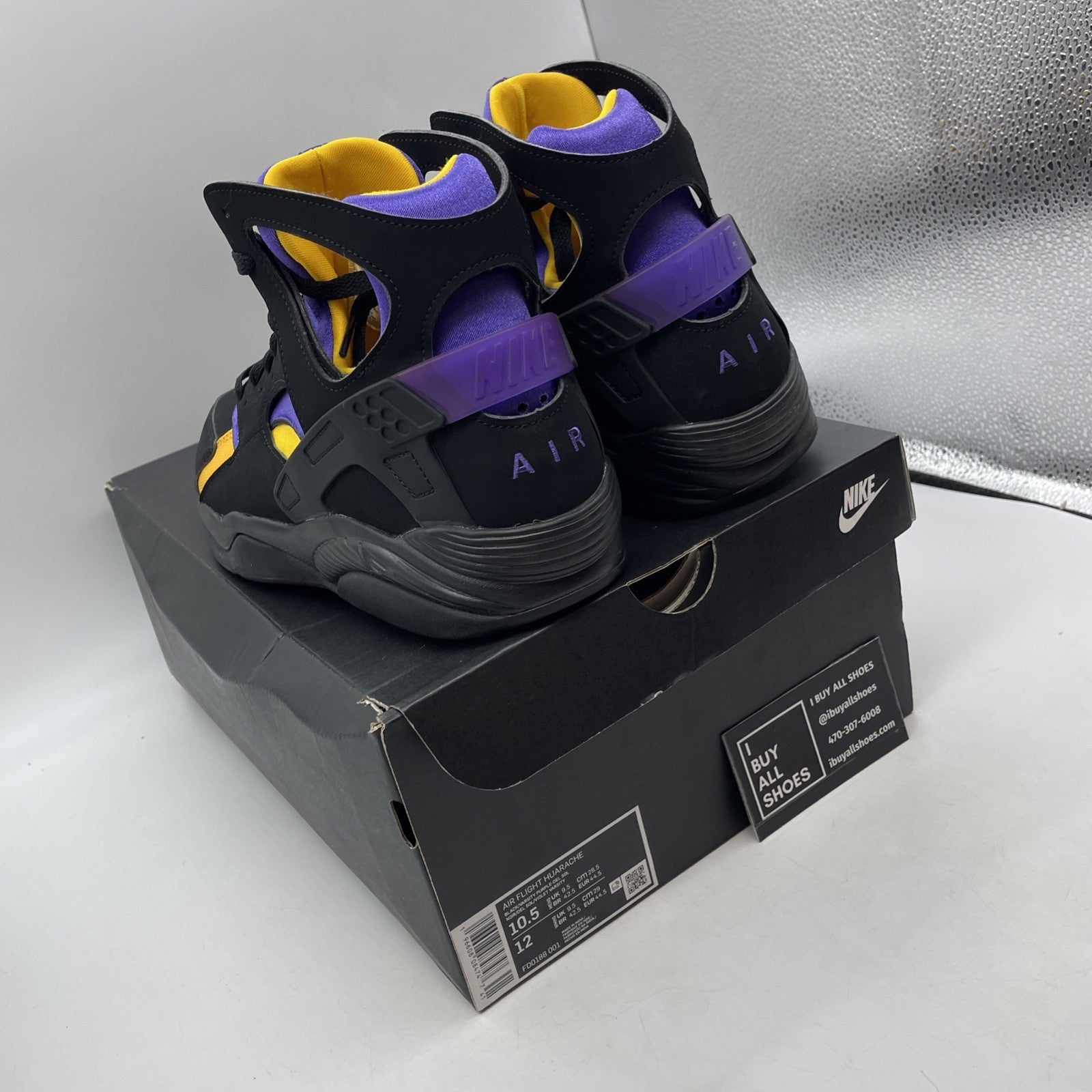 Size 10.5 - Nike Air Flight Huarache Lakers Away (FD0188-001)