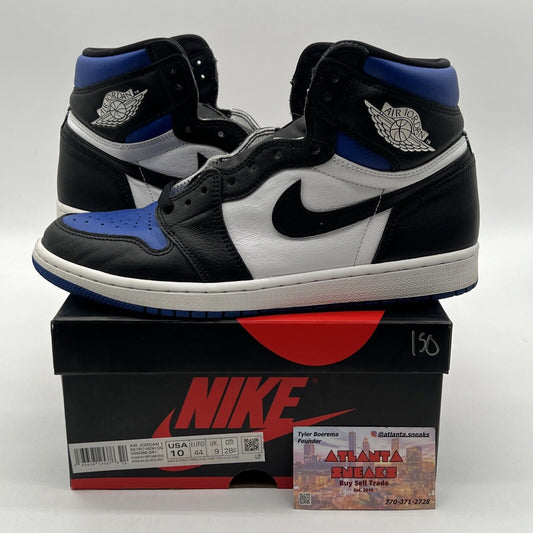 Size 10 - Jordan 1 Retro OG High Royal Toe Black White Blue Leather (555088-041)