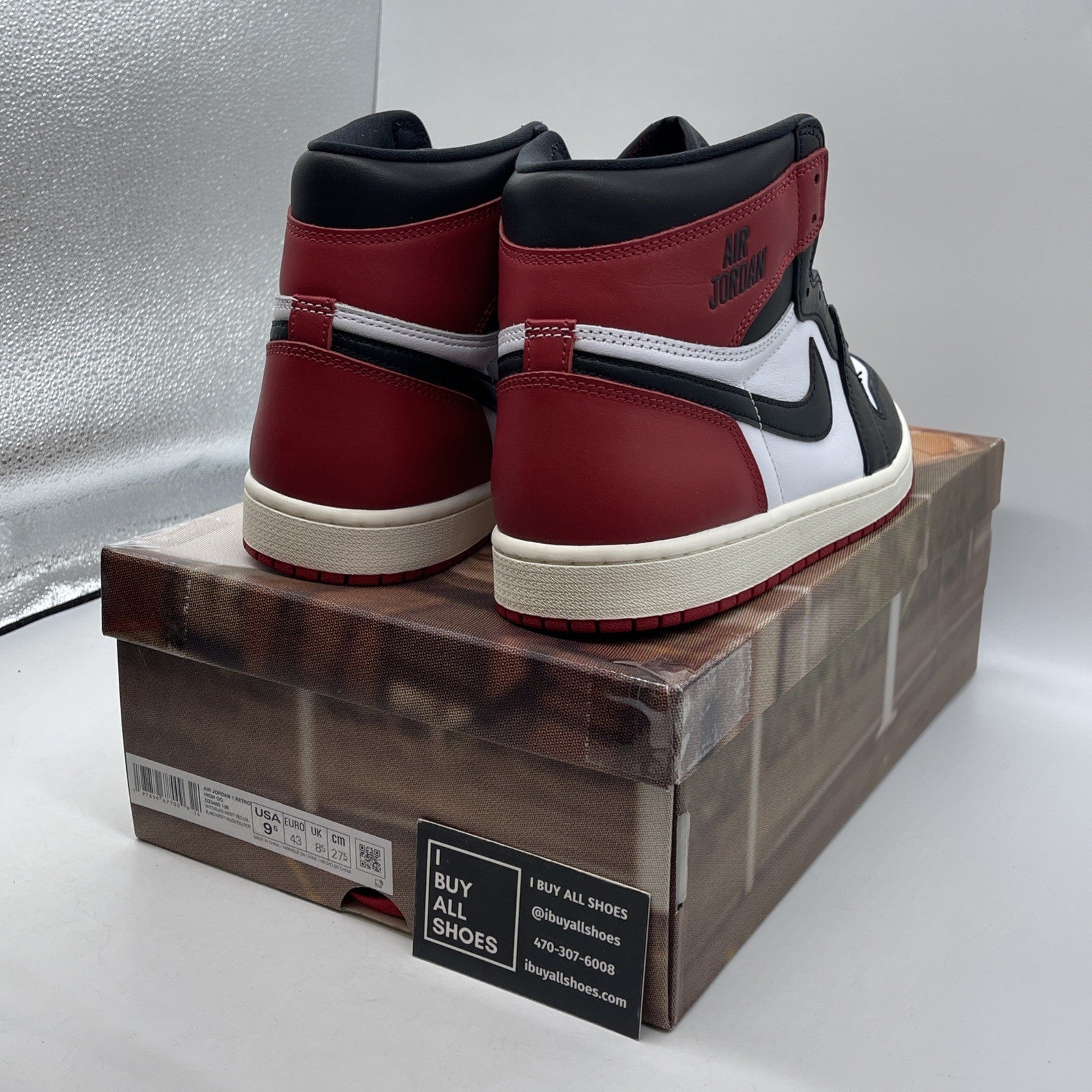 Size 9.5 - Air Jordan 1 Retro OG High Black Toe Reimagined Leather (DZ5485-106)