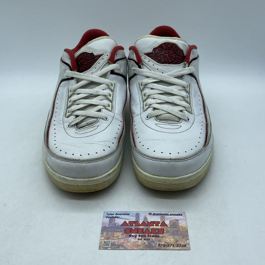 Size 10.5 - Air Jordan 2 Retro Low White Varsity Red White Leather (309837-101)