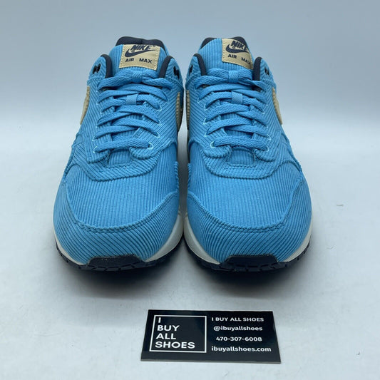 Size 12.5 - Nike Air Max 1 Premium Baltic Blue Corduroy Brown Suede (FB8915-400)