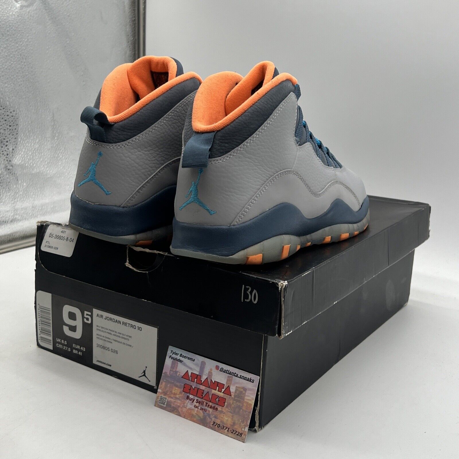 Size 9.5 - Air Jordan 10 Retro Bobcats Blue Orange Grey Leather (310805-026)