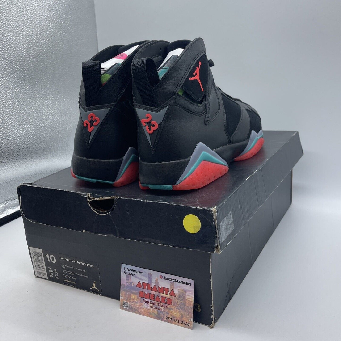 Size 10 - Air Jordan 7 Retro 30th Barcelona Nights Black Pink Suede (705350-007)