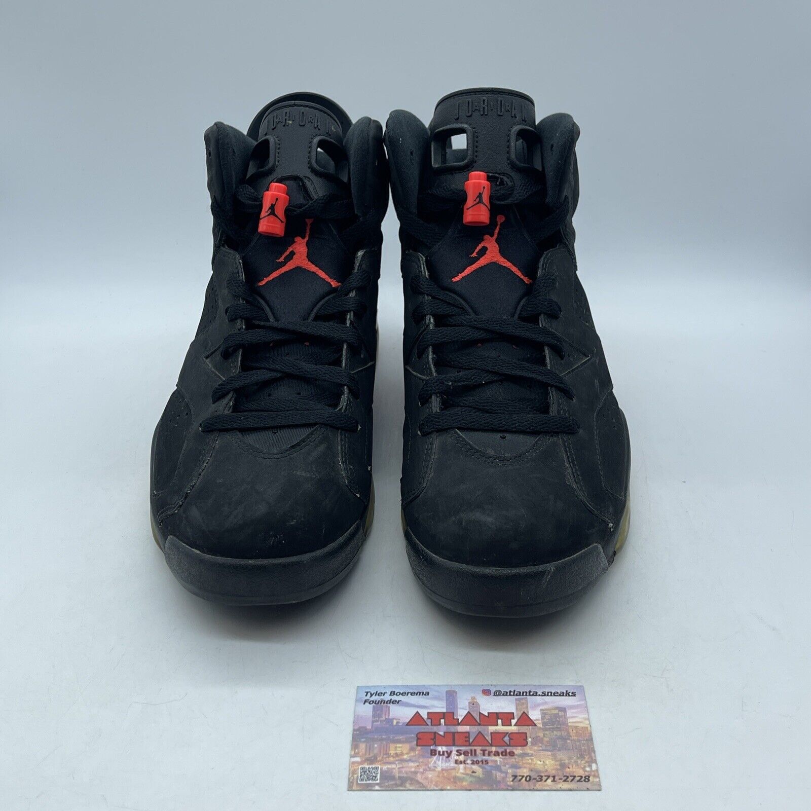 Size 10.5 - Jordan 6 Retro Infrared Black Pink  2014 Black Suede (384664-023)