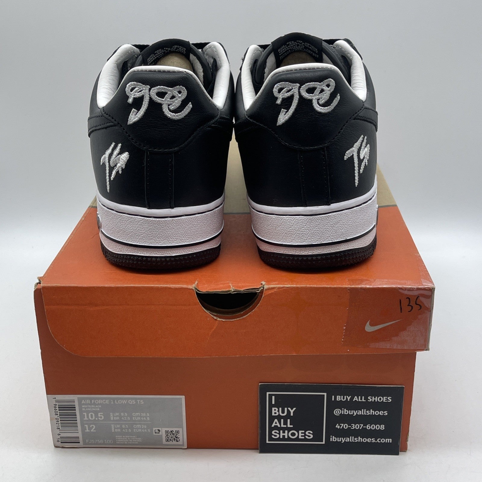 Size 10.5 - Nike Air Force 1 Low x Terror Squad Black White Leather (FJ5756-100)