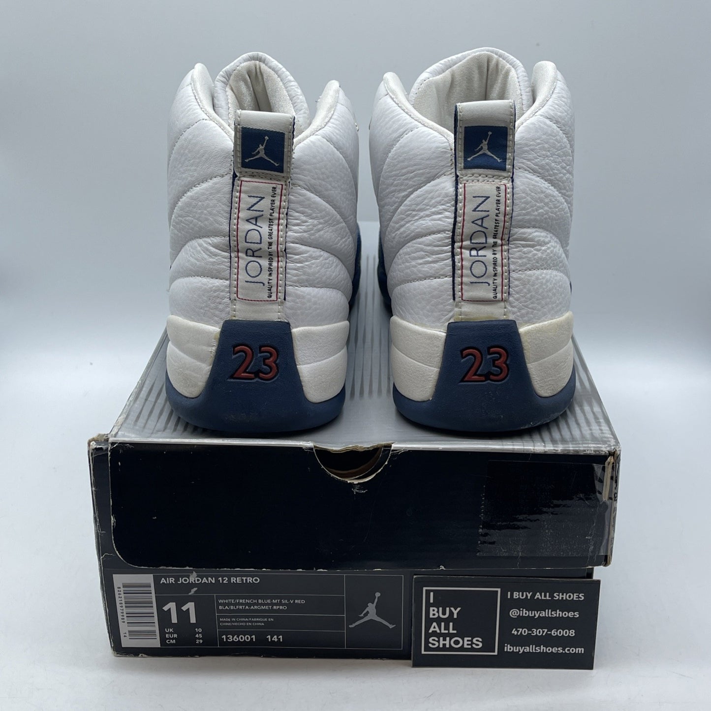 Size 11 - Air Jordan 12 Retro 2004 French Blue White Leather (136001-141)