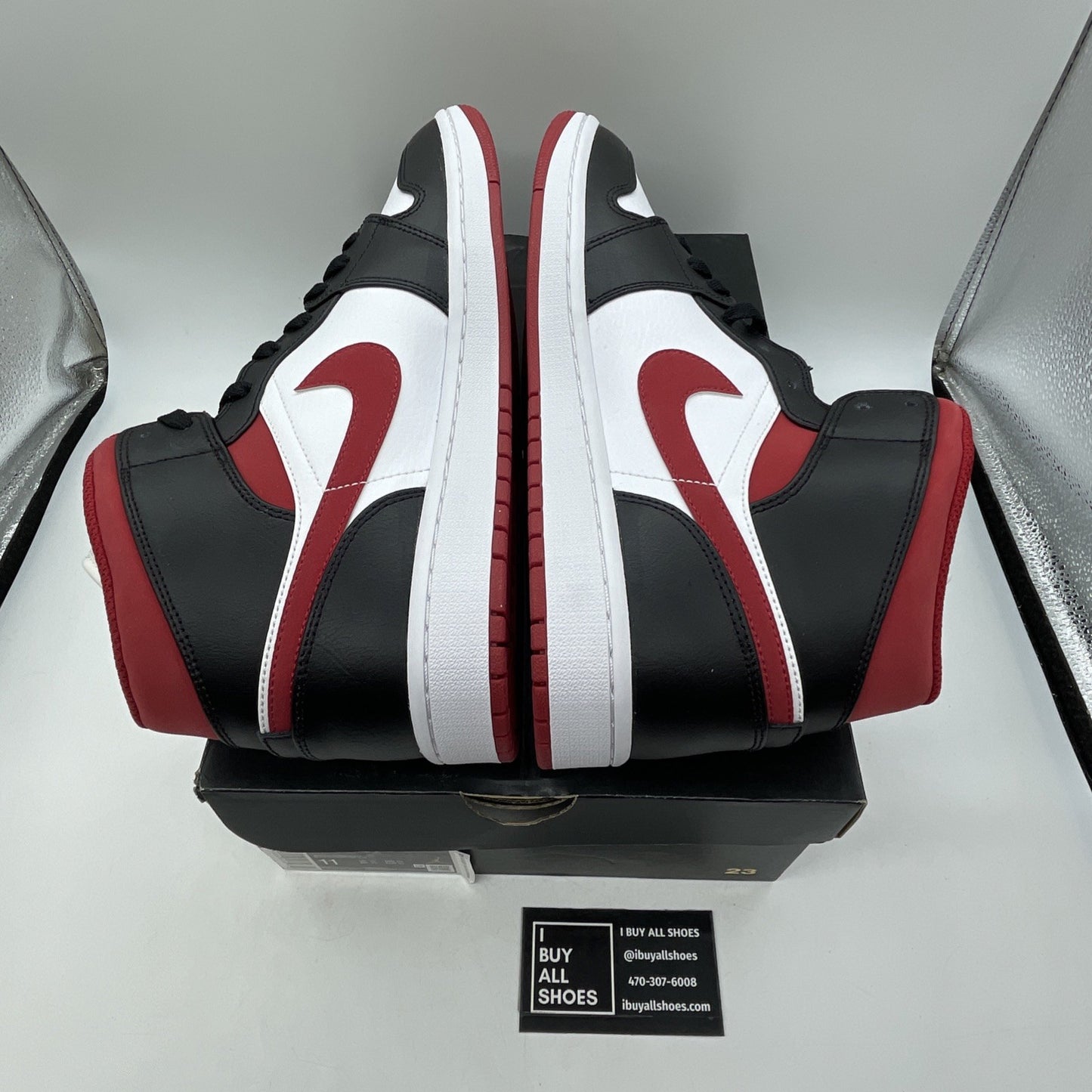Size 11 - Air Jordan 1 Mid Black Gym Red Leather (554724-122)