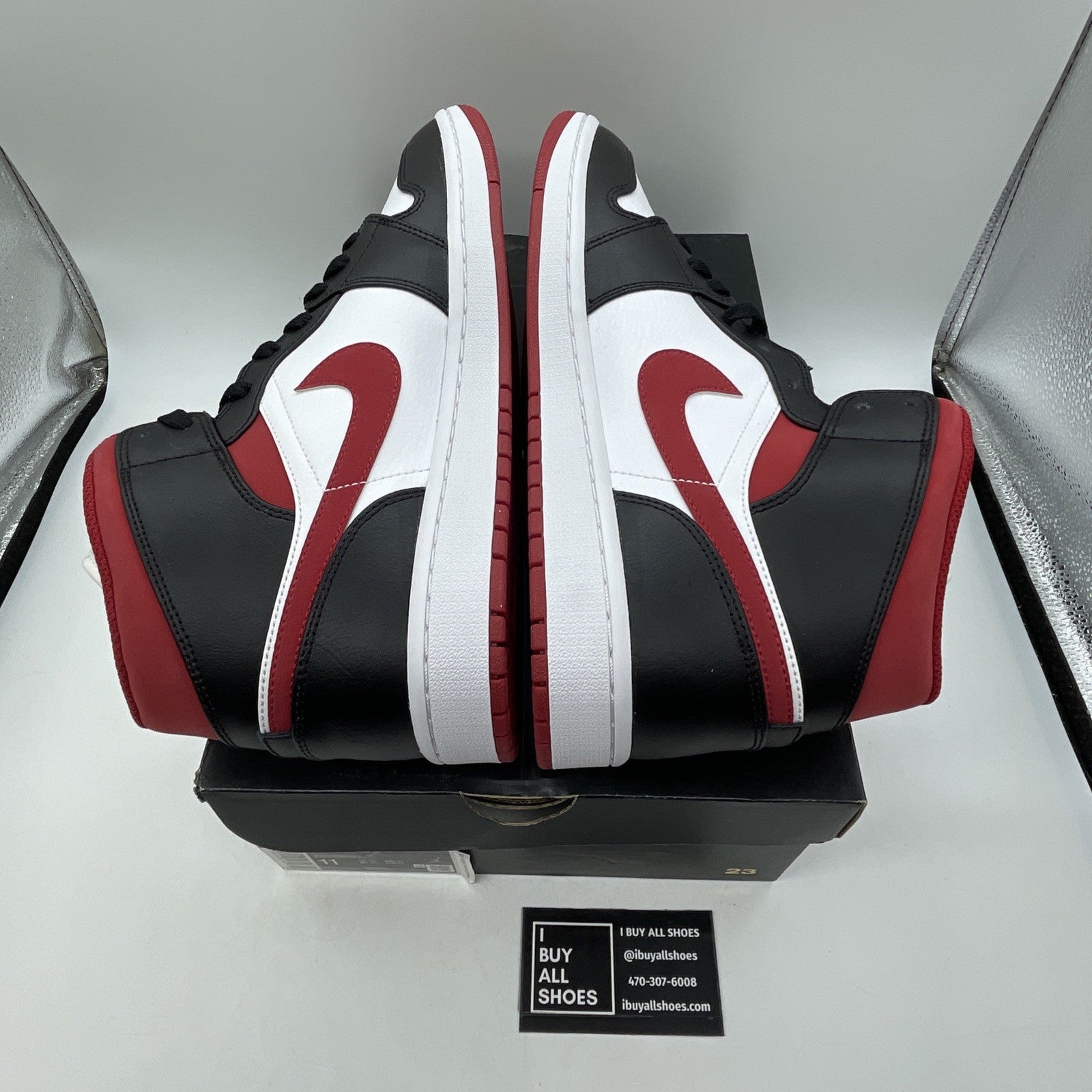 Size 11 - Air Jordan 1 Mid Black Gym Red Leather (554724-122)