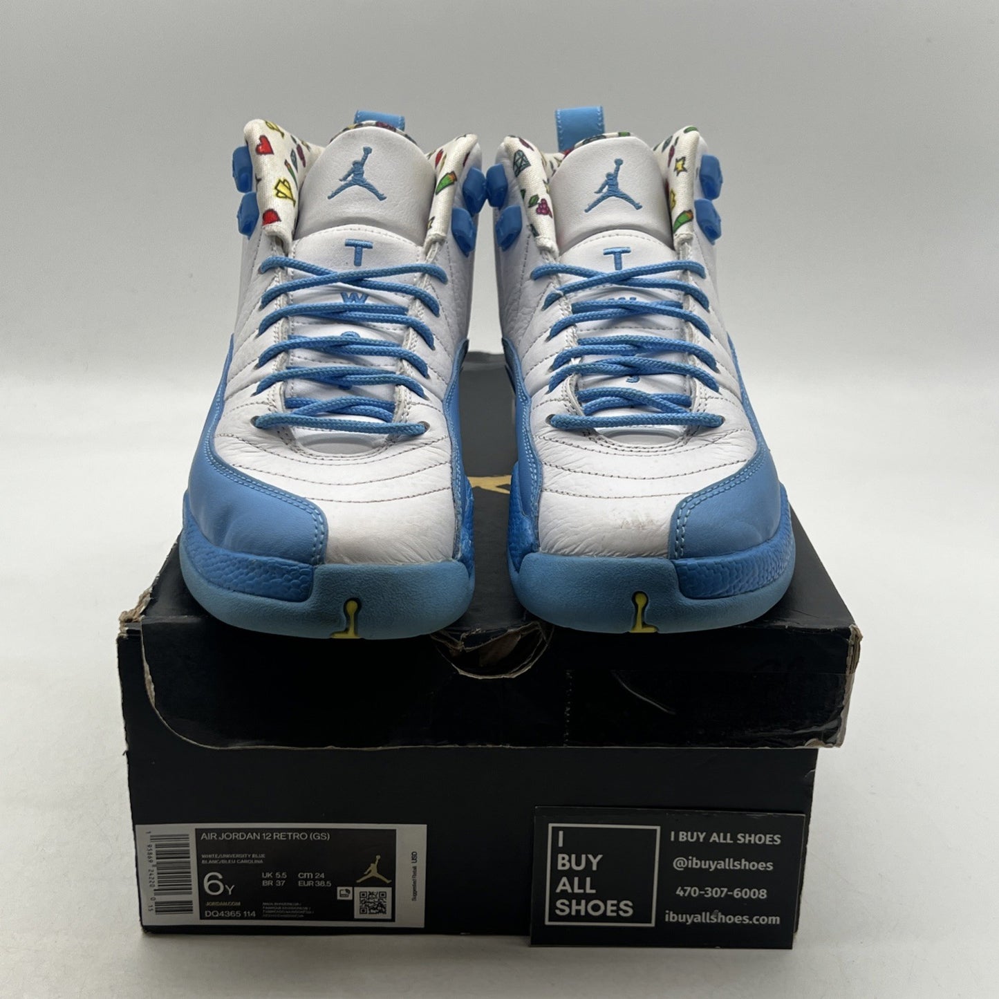 Size 6Y - Air Jordan 12 Retro Mid Emoji (DQ4365-114)