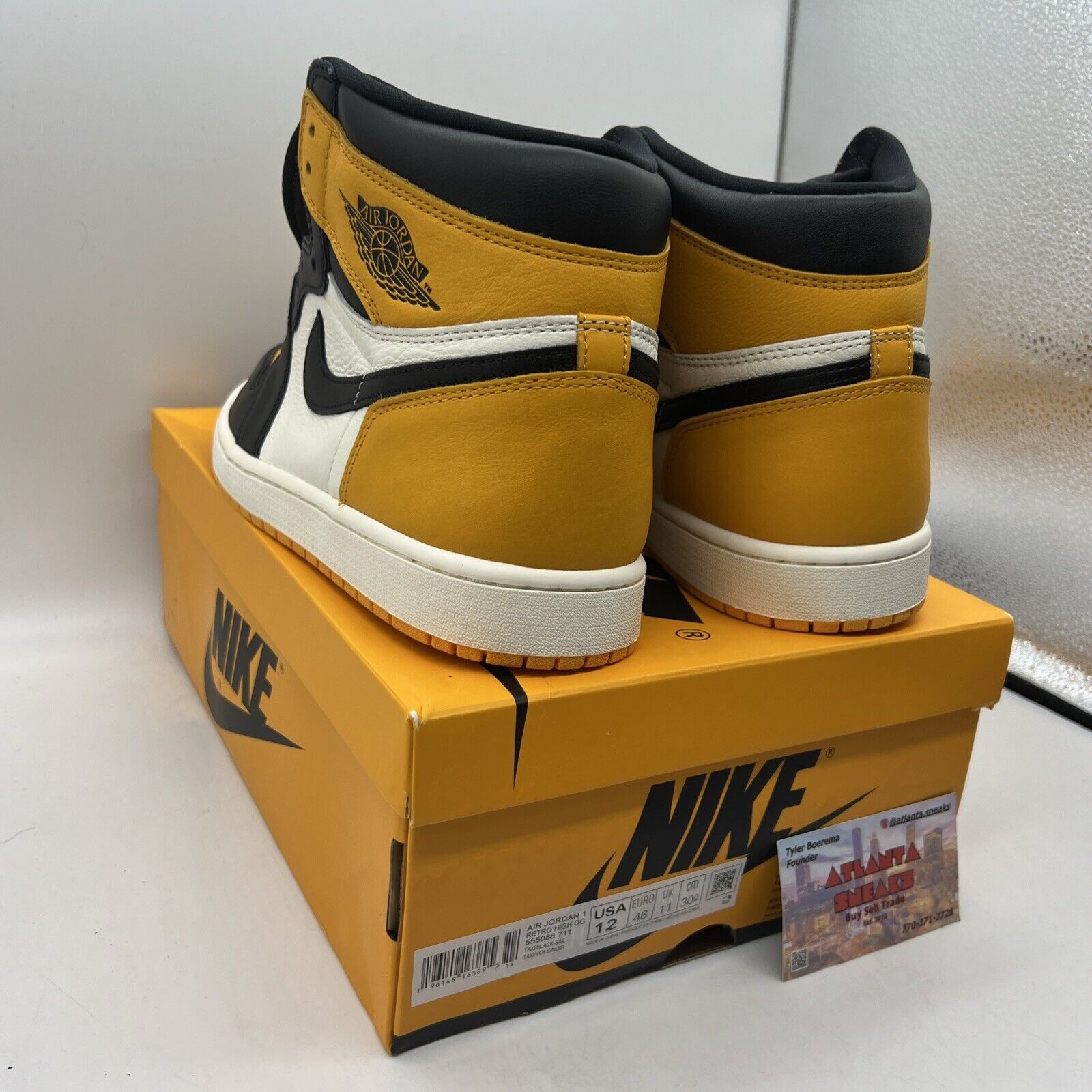 Size 12 - Jordan 1 Retro OG High Yellow Toe Brand New Og All