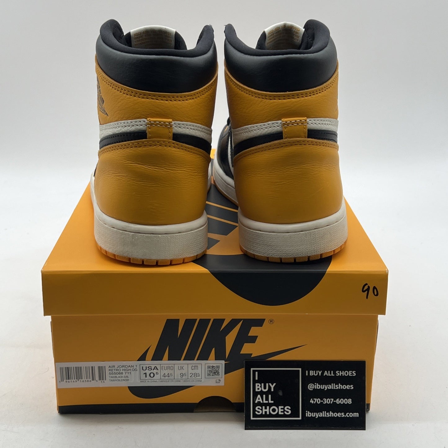 Size 10.5 - Air Jordan 1 Retro OG High Yellow Toe (555088-711)