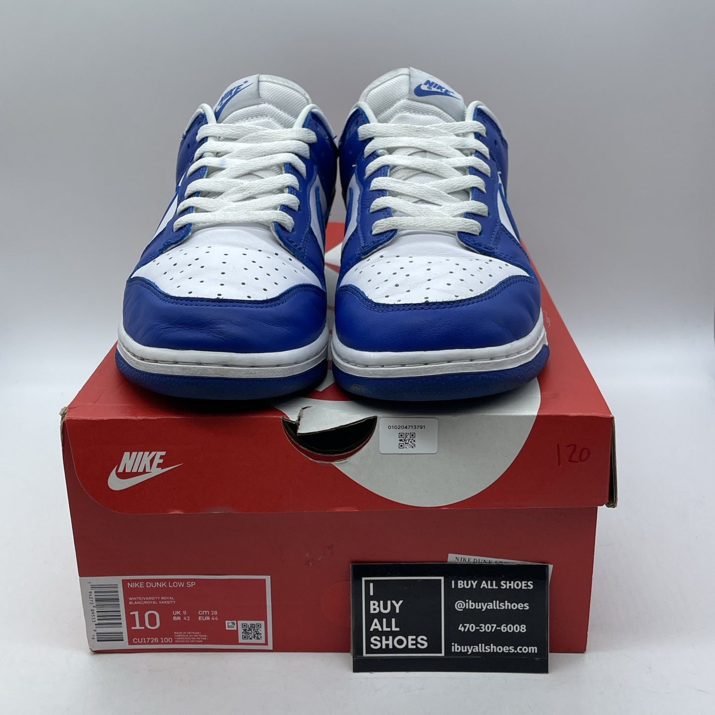 Size 10 - Nike Dunk Low Retro SP Kentucky 2020 Blue White (CU1726-100)