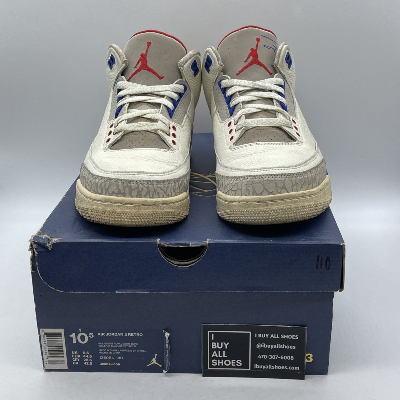 Size 10.5 - Air Jordan 3 Retro International Flight (136064-140)