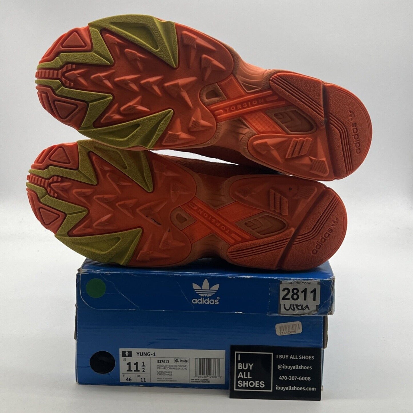 Size 11.5 - adidas Yung-1 Hi-Res Orange (B37613)