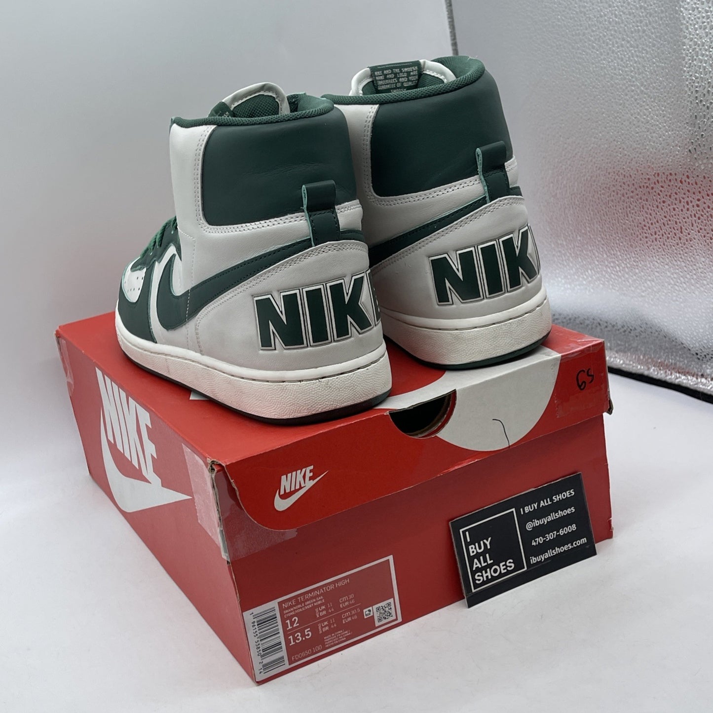 Size 12 - Nike Terminator High Noble Green White Leather (FD0650-100)