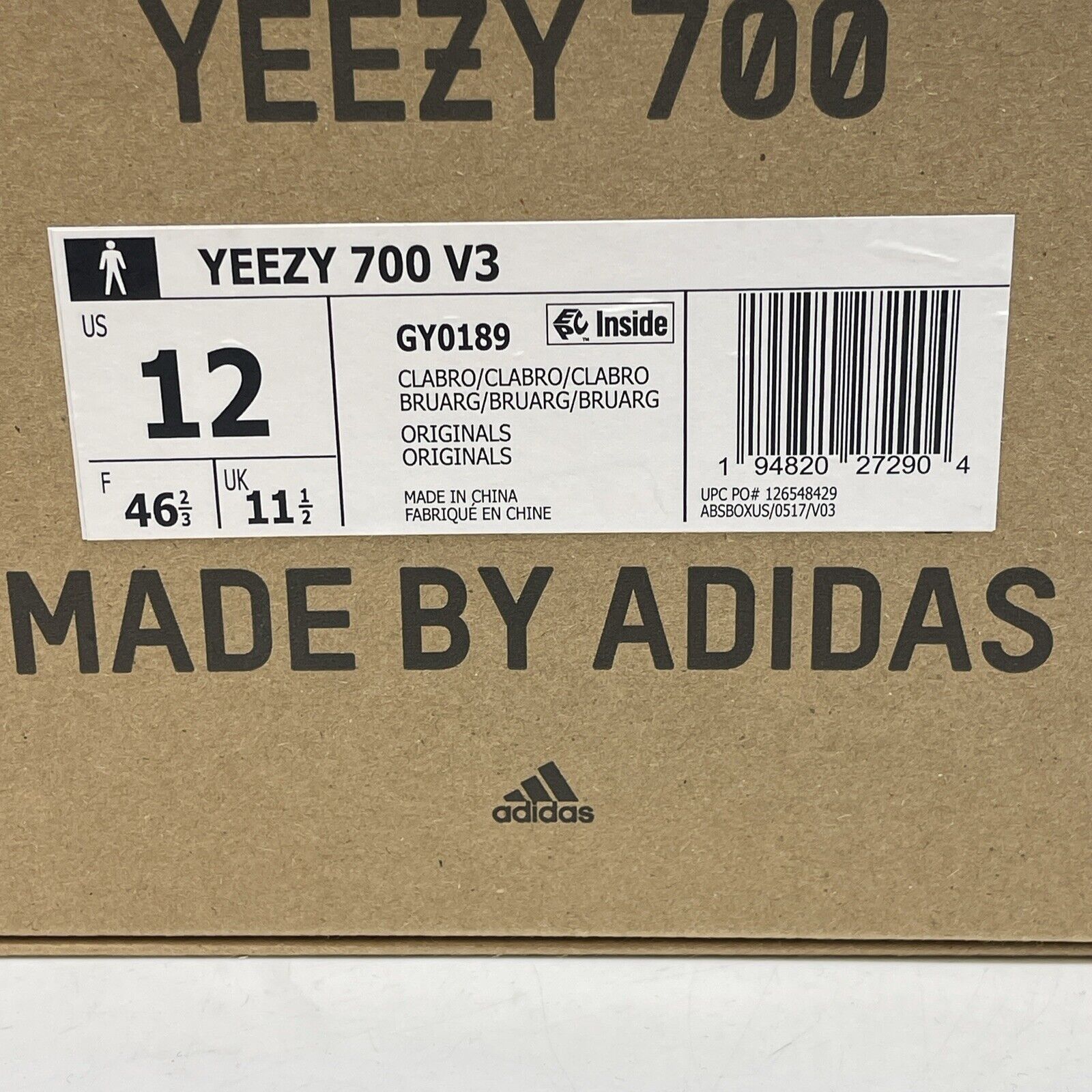 Size 12 - adidas Yeezy 700 V3 Clay Brown Black Suede Leather (GY0189)