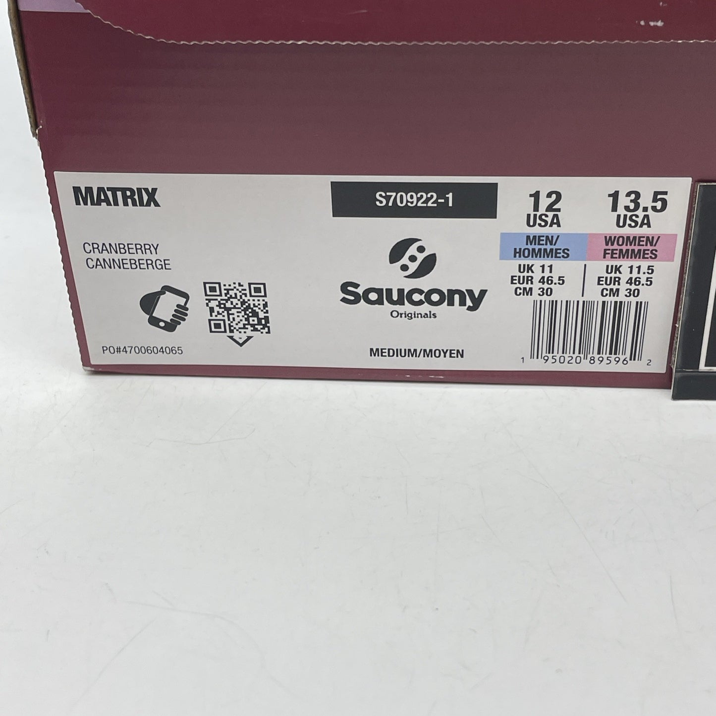 Size 12 - Saucony Jae Tips x Matrix No Shoes In The House Cranberry (S70922-1)