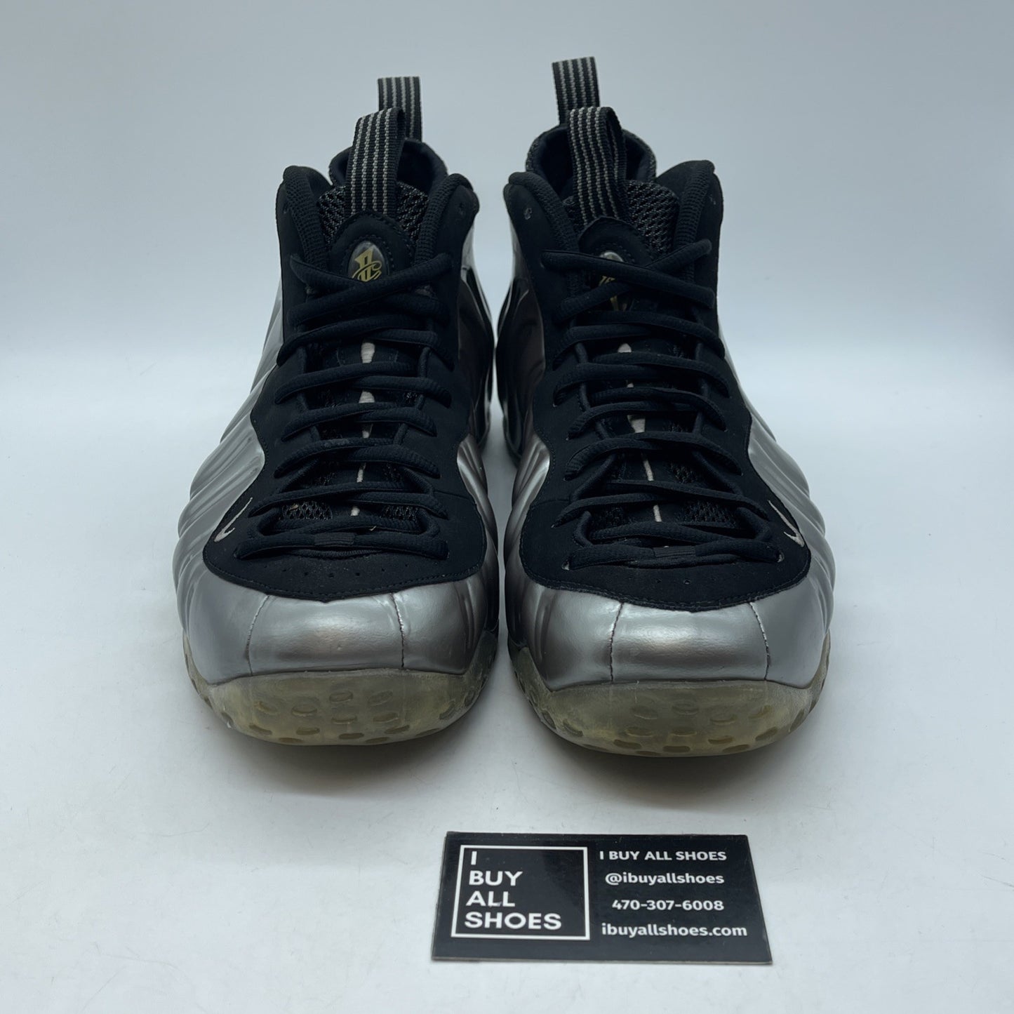 Size 13 - Nike Air Foamposite One Pewter Silver Black Suede Leather (314996-004)
